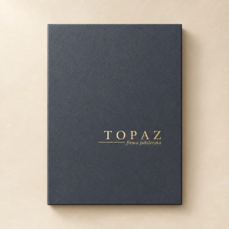 Granatowe etui Kop1 duża na bon z logo Topaz